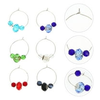 COSMOBETTY 6 Pcs Party Glass Label Wine Charms Beads Shape Reusable for Home Use