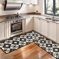 thumbnail image 3 of Kitchen Rugs Sets Of 2,Black Beige Checkerboard Checkered Pattern Anti Fatigue Kitchen Mat Rugs Non Slip Washable,Decorative Kitchen Floor Mats for Kitchen,Sink,Laundry,17"x47"+17"x47", 3 of 5