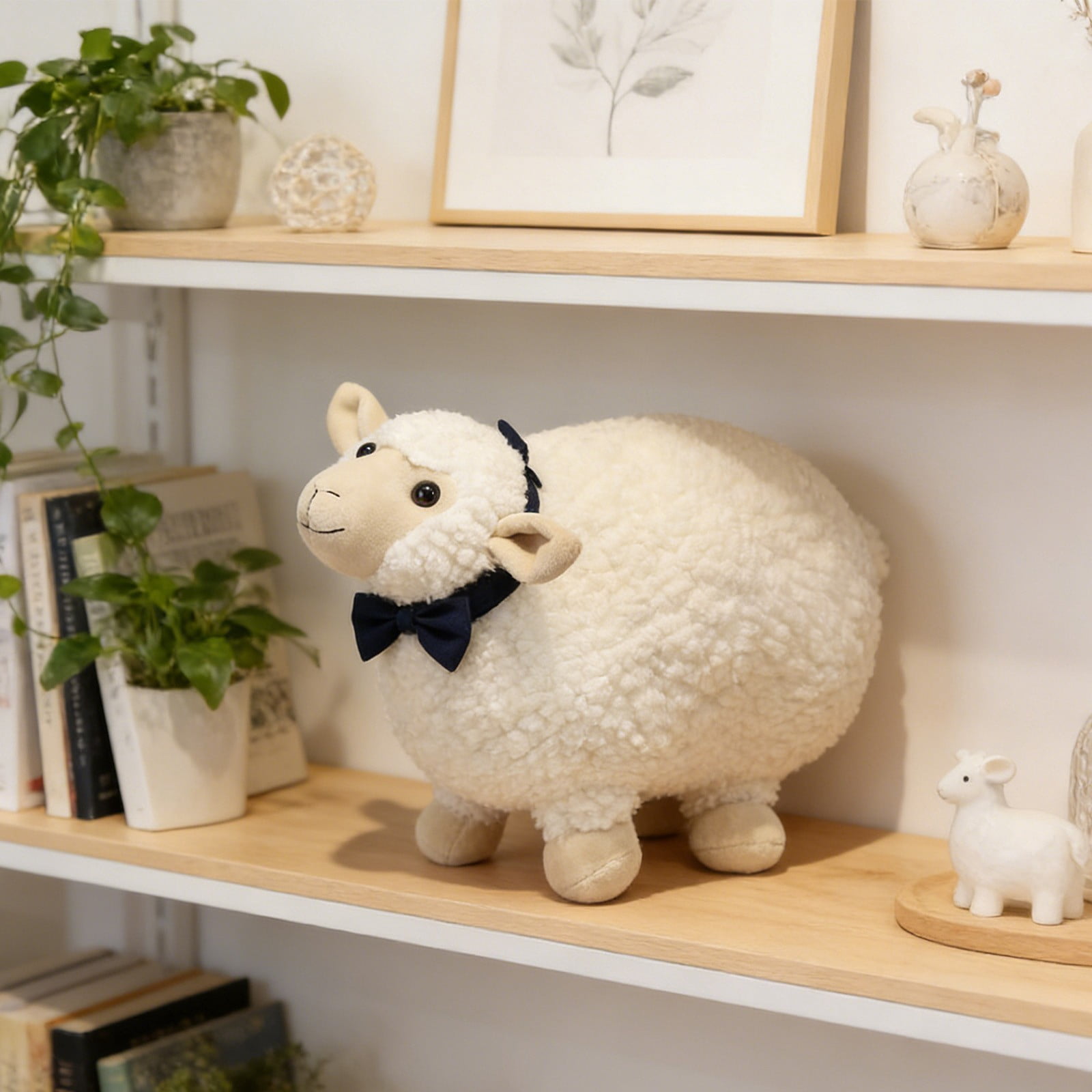 RUIG Lamb Plush Toy, Realistic Sheep Stuffed Animal Toy Characters Stuffed Filled in Limbs 3.9 Inch Soft Huggable for Kids with Stuffed Animals Easter Baptism Gift for Girls Boys