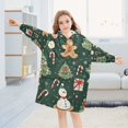 thumbnail image 5 of FORMRS Wearable Blanket Hoodie with Sleeves for Kids Cozy Flannel Sweatshirt, Green Christmas Trees, 5 of 7