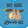 thumbnail image 4 of Inktastic My Gigi Loves Me with Sloth and Hearts Boys or Girls Baby Bib, 4 of 4