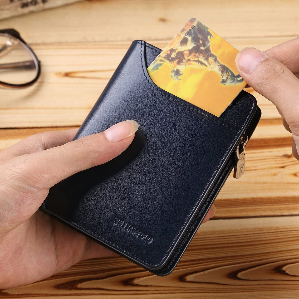 100% Genuine Leather Wallet For Men Male Real Cowhide Vintage Handmade Long  Slim Zipper Clutch Men's Purse Card Holder Phone Bag