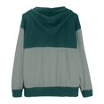 thumbnail image 4 of Women's Color Block Twist Stripe Oversized Hoodie, Button Detail Drawstring Hood Long Sleeve Sweatshirt with Pocket, Loose Fit Casual Streetwear for Fall and Daily Comfort Green S, 4 of 5