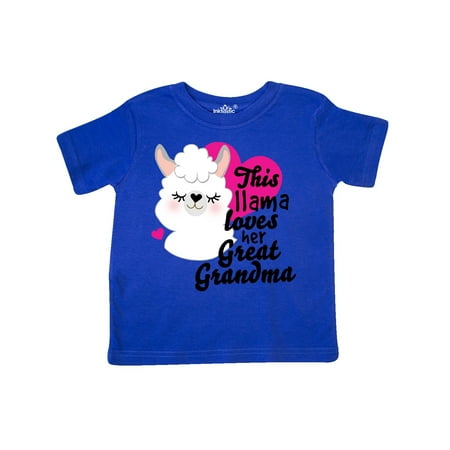

Inktastic Valentines Day This Llama Loves Her Great Grandma Gift Toddler Toddler Girl T-Shirt