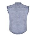 thumbnail image 3 of Dream Apparel Men's Biker Cuttoff Vest Denim/Cotton Shirt with Vintage and Frayed Sleeveless Look 2 Front Pockets, 3 of 5