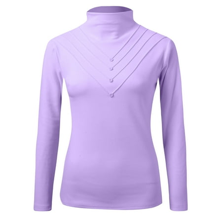 

Youmylove Long Sleeve Thermal Shirts Women Crew Neck Fleece Lined Winter Underwear Slim Warm Base Layers With Button