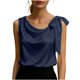 thumbnail image 1 of Tops Casuales sin Mangas para las Mujeres Elegante Satén Encaje Blusa, Tanque de Verano de Color Sólido para el Uso Diario, 1 of 7