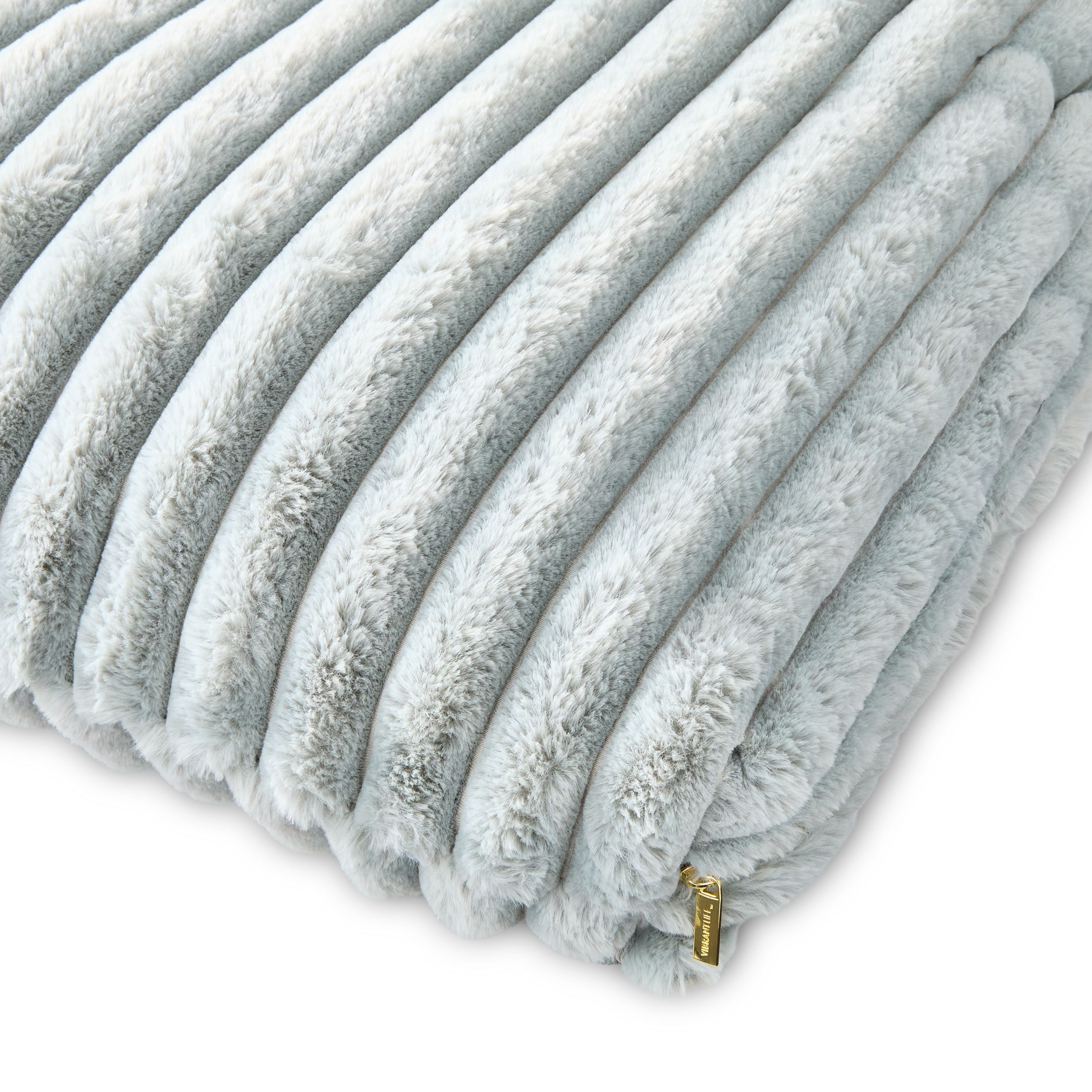 Vibrant Life Large Ribbed Orthopedic Pet Bed, Gray, 40" x 27"