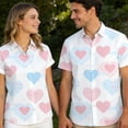 thumbnail image 6 of Stamzod Couples Matching Hawaiian Shirts Men Women Lover Heart Valentines Shirt Short Sleeve Summer Beach Button Down Shirts White E XXL, 6 of 8