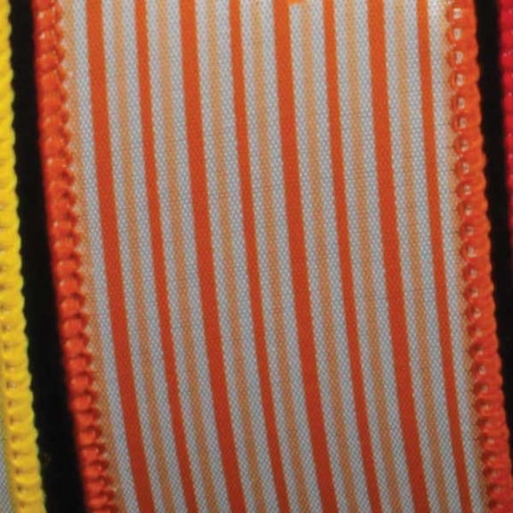 The Ribbon People Orange and White Thin Striped Wired Craft Ribbon 1.5" x 40 Yards