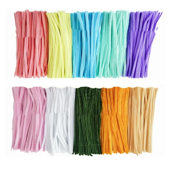100 Pcs Soft Pipe Cleaners Chenilles Stems Bend Stick Fuzzy Wire Stick Colorful Fuzzy Stick for Craft Classroom