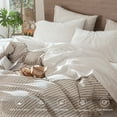 thumbnail image 4 of MooMee 100% Washed Cotton Sheet Set King Linen Like Textured Breathable Durable Soft Comfy 4pcs (Off White), 4 of 6