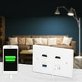 thumbnail image 1 of ABS USB Wall Panel,  USB Plate 2 USB Buckle USB Wall Plate, For Kitchen Coffee Shop Office Building Home Decoration, 1 of 8