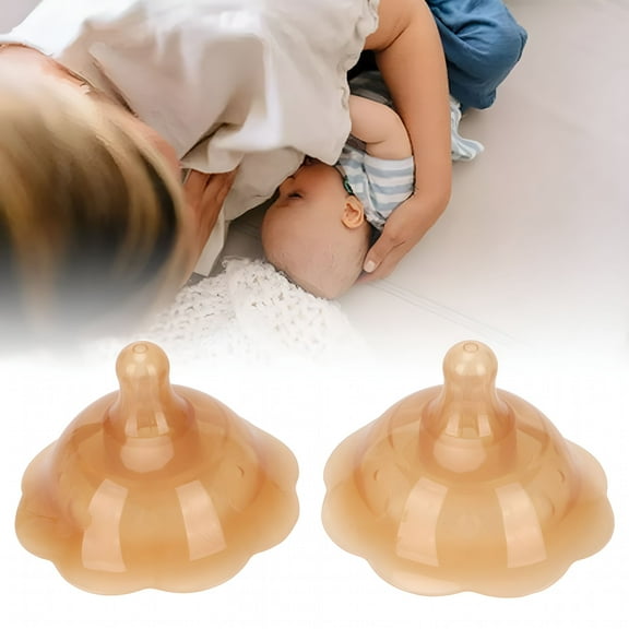 XIRQI 2pcs Breastfeeding Nipple Shield Double Suction Cup Silicone Nipple Shield Protector for Nursing Newborn
