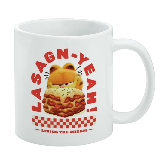 Garfield Living the Dream Ceramic Coffee Mug, Novelty Gift Mugs for Coffee, Tea and Hot Drinks, 11oz, White