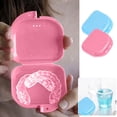 thumbnail image 2 of HLONK Retainer Case with Vent Holes 2 Pack Mouth Guard Case with Tight Snap Closure Denture Storage Container for Invisalign Aligners Night Guards Pink and Blue Retaine, 2 of 4