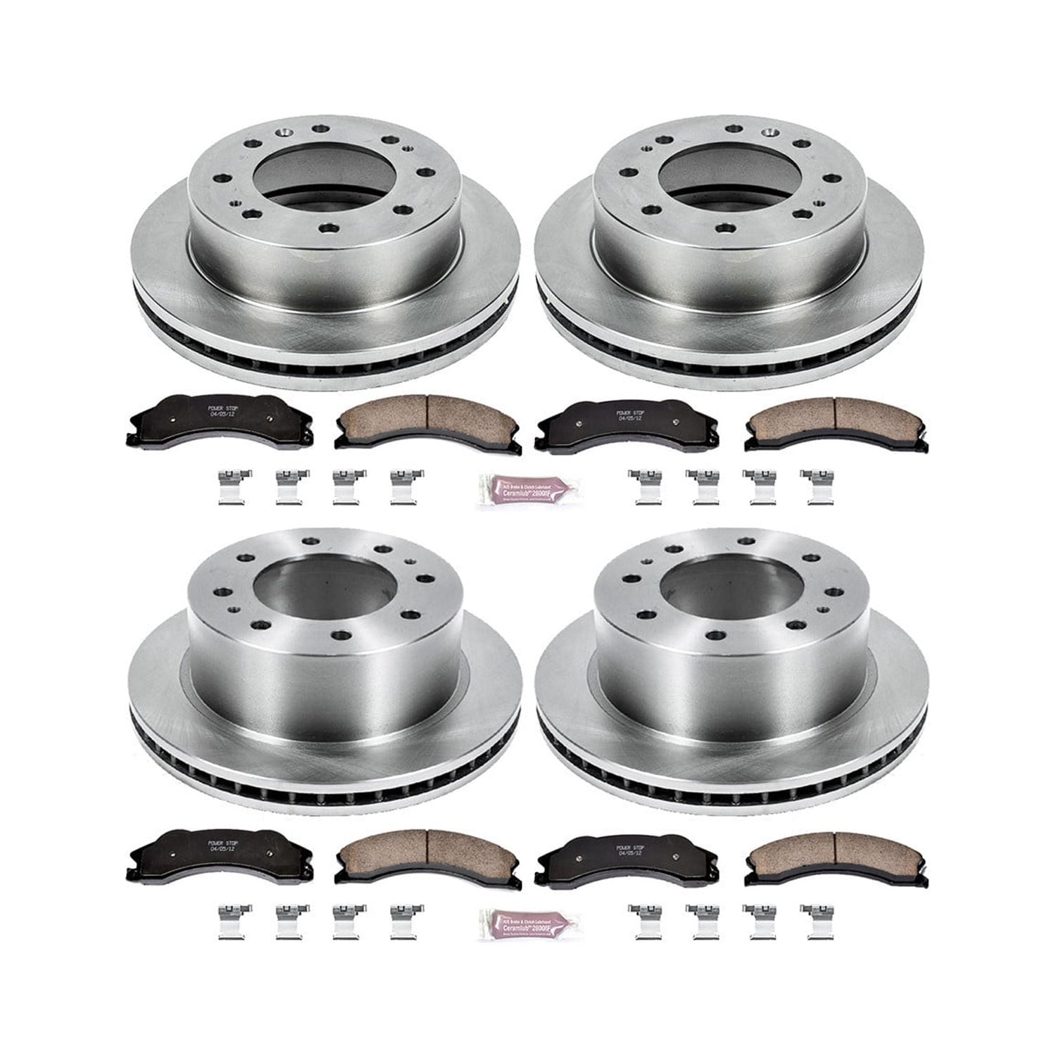 Power Stop Front and Rear Stock Replacement Brake Pad and Rotor Kit KOE5561