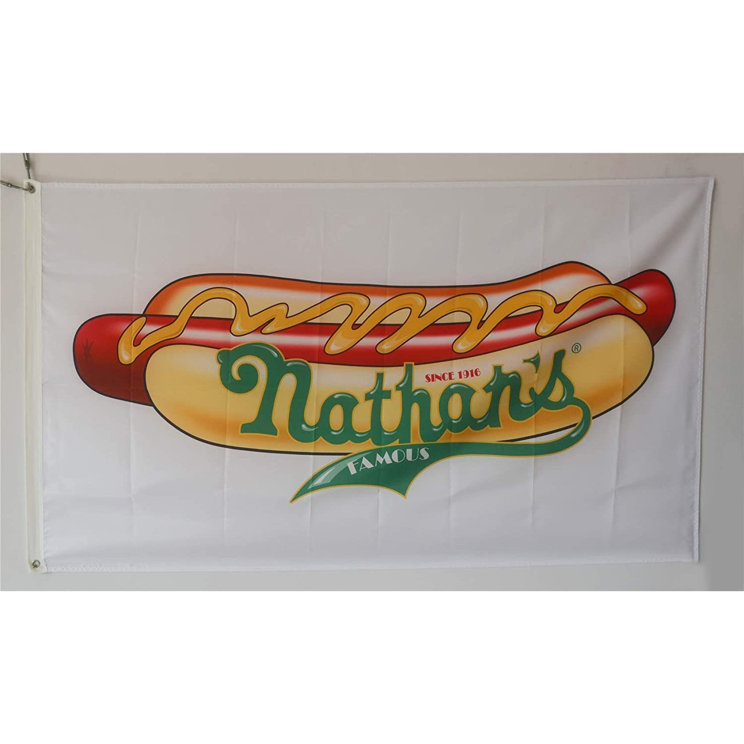 Nathan's 3x5ft Hot Dog Flag Hot Dogs Concession Stand Banner