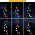 thumbnail image 4 of 2 campanillas de viento que cambian de color, luna y estrella, campanillas de viento solares, móvil decorativo LED, regalo para mamá, luces de estrella de luna impermeables al aire libre par, 4 of 4