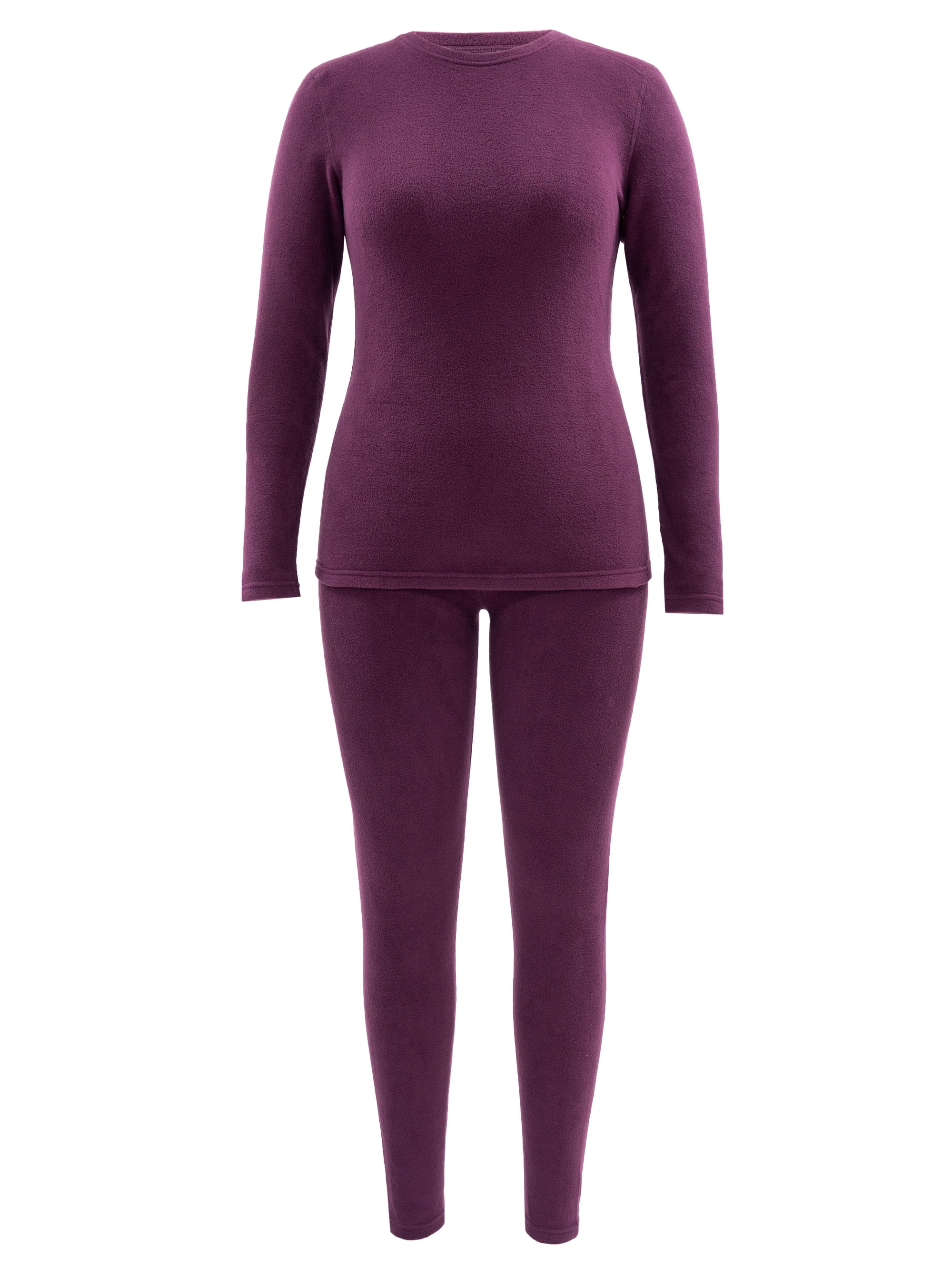 Fruit of the Loom Women's & Women's Plus Stretch Fleece Thermal Top and  Bottom Set 
