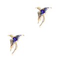 thumbnail image 1 of pitrice 1/2/3/5 Feu-Oiseau Broche Poitrine Pendentif Mode Bijoux Rouille Multicolore Dame Accessoires Léger Mariée Mariage Pendentifs Bleu 2PCS, 1 of 6