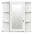 thumbnail image 5 of GZXS Wall Mounted Storage Cabinet with Mirror, Bathroom Cabinet with Open Shelves, Space-Saving Medicine Cabinet for Living Room, Laundry Room, Kitchen, White, 5 of 7