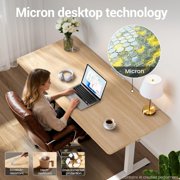 Veken 55 Inch Large Electric Standing Desk, Gaming Table, Nature | Height Adjustable Sit Stand Up Computer Tables for Home Office, Study , Writing, Suit students, employees and group work