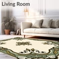 thumbnail image 2 of ODIKA 5'x7' Machine Washable Non-Slip Area Rug, Heraldic with Baroque Scrollwork High Traffic Rug, Ivory, 676835, 2 of 7