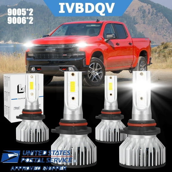 For Honda Civic 2006-2013 Combo 9005 9006 LED Headlights Bulbs High&Low Beam,4 pcs