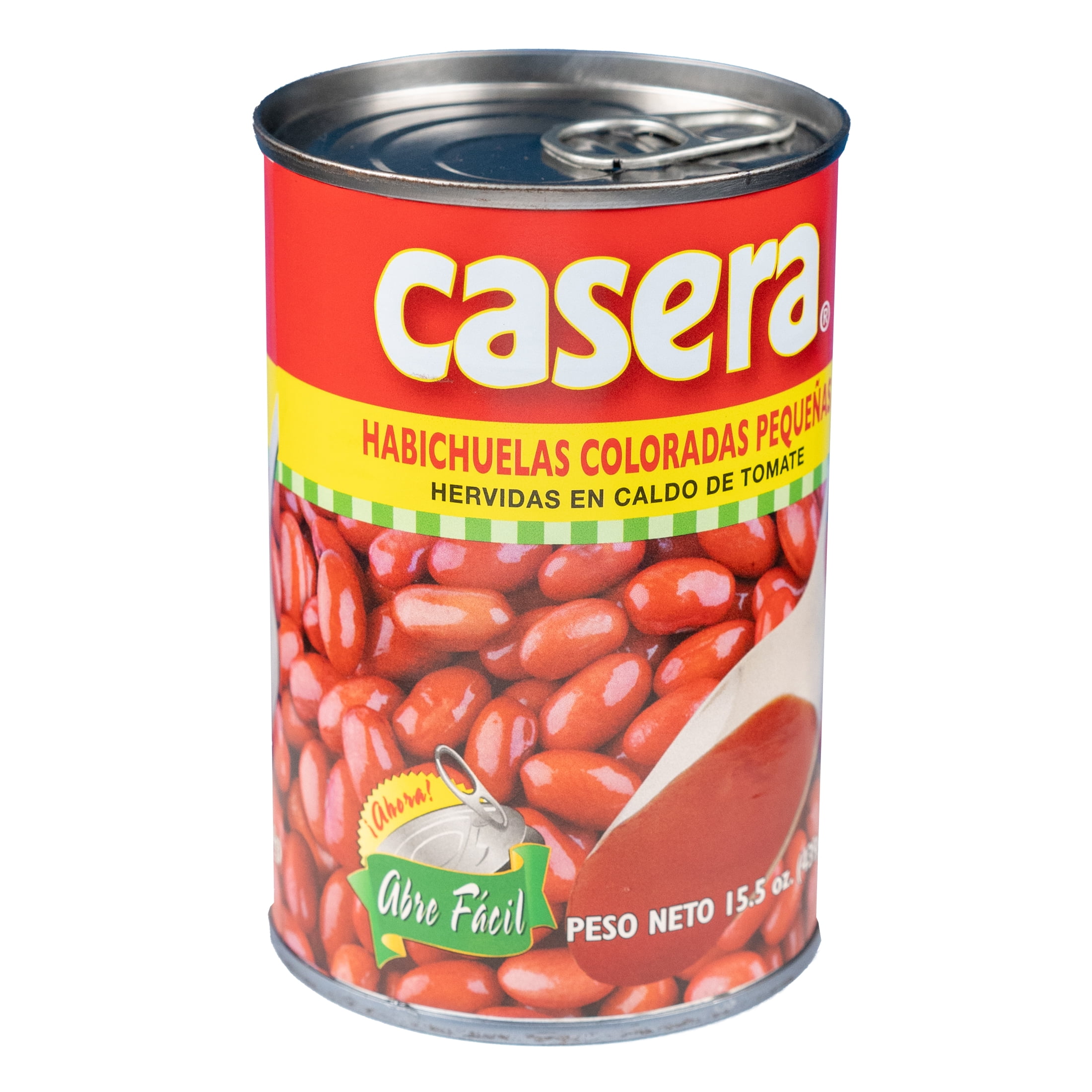 Casera Small Red Beans in Tomato Broth, 15.5oz, Easy Open Can