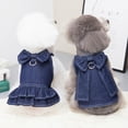 thumbnail image 3 of Popvcly Dog Shirts for Small Dogs Girl, Puppy Denim Skirt Pet Dog Clothes Cute Bow-Knot Dog Dress, Comfort and Cool Dog Costumes with Leash Ring, L, 3 of 9