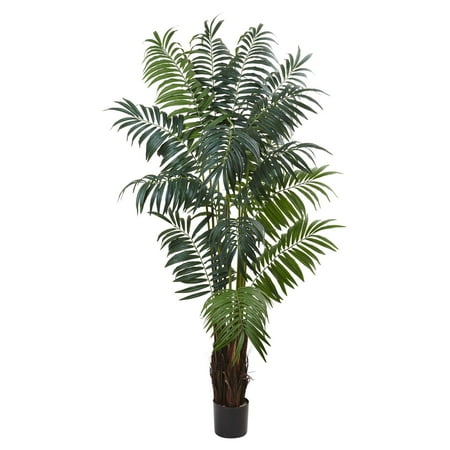 - Nearly Natural 7.5 ft. Bulb Areca Silk Palm Tree
