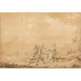 thumbnail image 2 of Philippe-Jacques de Loutherbourg 18x14 Gold Ornate Wood Frame and Double Matted Museum Art Print Titled - Smugglers, 2 of 4