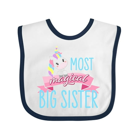 

Inktastic Most Magical Big Sister- Cute Unicorn Gift Baby Girl Bib