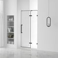 thumbnail image 6 of Fine Fixtures Hinged Frameless Shower Door - Clear Tempered Glass Door - Walk In Shower Enclosure 32" W x 74" H Black Finish, 6 of 11