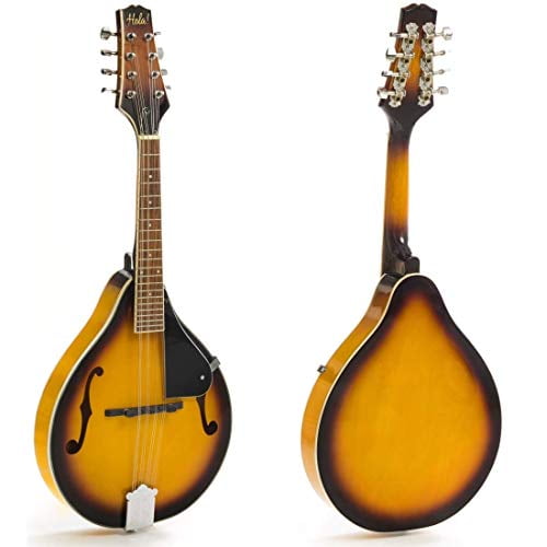 Hola! Music un Instrument Mandoline de Style avec Tige à Treillis Ajustable Modèle HM-3TS, Fini Éclat de Soleil Lustré