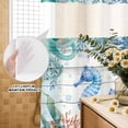 thumbnail image 3 of No Hook Shower Curtain, Seahorse Coastal Shower Curtains for Bathroom with See Through Top Window, Summer Nautical Starfish Coral Grey Wooden Waterproof & Washable Bath Curtain 66"x72", 3 of 9