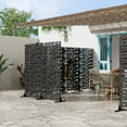 thumbnail image 3 of MAYEERTY 72"x35" Outdoor Privacy Screen with Stand Metal Balcony Decorative Screen, Black, 3 of 7