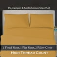 thumbnail image 2 of BedDecor - All Weather RV Camper Sheet Set (Gold|Short Queen|Drop Length-12") | 600 Thread Count Egyptian cotton | 1 Piece Fitted Sheet 1 Piece Flat Sheet & 2 Piece Pillow Cover, 2 of 3