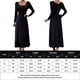 thumbnail image 2 of Vestido Vestido ajustado con cintura trasera, vestido informal largo liso para mujer, traje diario básico Cgtredaw Negro T XL para Mujer, 2 of 6