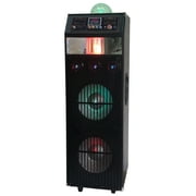 QFX SBX-412216 Dual 12-in PA Speaker with Built-in Fog Machine and Disco Light