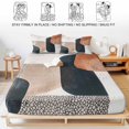 thumbnail image 5 of Twin Sze Fitted Sheet Set - Boho Middle Century 2 Piece Bedding Sets 16" Deep Pocket Fitted Sheet with 1 Pillowcase, Abstract Modern Color Block Geometric Brushed Microfiber Hotel Luxury Bed Sheets, 5 of 9