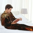 thumbnail image 6 of Uemuo Cool Flame Lion A Pattern 2-Piece Loungewear Set - Men’s Soft Sleepwear, Cozy Winter PJs, Comfy Sleep Set-XX-Large, 6 of 7