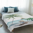 thumbnail image 4 of Coastal Blanket Soft Cozy Warm Throw Blanket for Couch, Plush Fuzzy Flannel Fleece Blankets for Sofa, Summer Beach Nautical Ocean Palm Tree Bed Blankets Lightweight Gifts for Women, 50"x80", 4 of 9