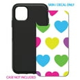thumbnail image 2 of DistinctInk Custom SKIN / DECAL compatible with OtterBox Symmetry for iPhone 11 Pro MAX (6.5" Screen) - White Multi Color Hearts, 2 of 5