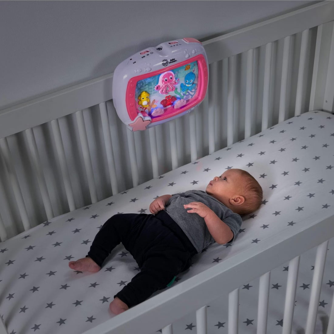 Sea Dreams Soother Musical Crib Toy and Sound Machine for Babies 0-36 Months, 8.7x11.9x5.22 Inches