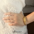 thumbnail image 2 of 555Jewelry Adjustable Twisted Wire Cable Bangle Bracelets for Women, Gold, 2 of 6