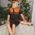 Jgfou Tree Hollow Meditating Giraffe Print Short Set Pajamas for Boys
