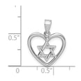 thumbnail image 4 of 14k White Gold White Polished Star of David in Heart Pendant, 4 of 5