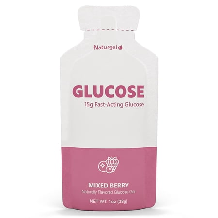 Glucose Liquid Gel, 30 Packets, Berry - 15g Fast-Acting Glucose to Raise Low Blood Sugar